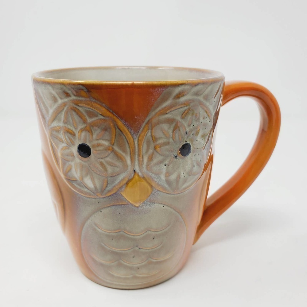 Elite Couture by Gibson Ceramic Owl Mid-Century Coffee Cup Mug Cottagecore